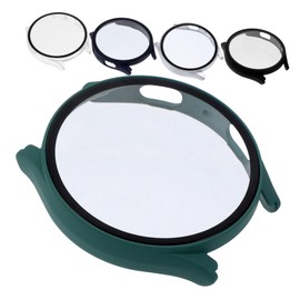 jojofuny 5pcs Tempered Glass Watch Protector Case Compatible Watch Full Coverage Bumper Shell Easy Installation Colors