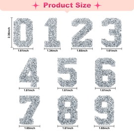 Number Rhinestone Patches 10pcs Number 0-9 Rhinestone Appliques Numbers Patches for Clothing Repair Decoration DIY Craft Shirts Coats Fabric Jeans Backpacks Hats(Sliver)