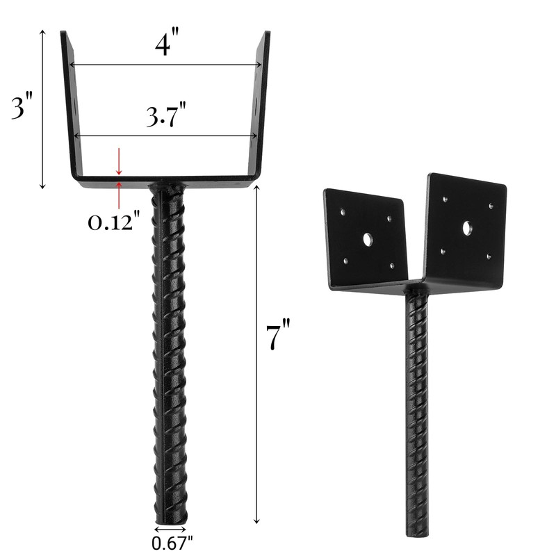 Goaste 4 Pieces U Shape Fence Post Holder, Durable Concrete
