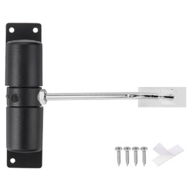 sourcing map 128mm/5.04" Spring Door Closer, Aluminum Alloy Automatic Door Closers with Adjustable Closing Speed for Home Self-Closing 20-40kg Door, Black