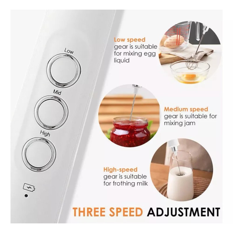 Generic Batidor De Leche Eléctrico Recargable Portátil 3 En 1