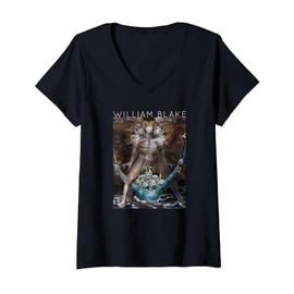 William Blake - The Dragon and Beast From The Sea V-Neck T-Shirt