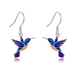 DAYLINLOVE Hummingbird Earrings 925 Sterling Silver Bird Earrings Dangle Hummingbird Jewelry Gifts for Women Mom Hummingbirds Lovers