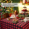 LIKAJON 6 Pack Red and Black Checkered Tablecloth, Red Plastic