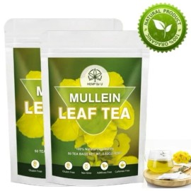 Hemp for U (2 Pack) HFU Natural Mullein Leaf Tea, Made with 100% Mullein Leaves for Health