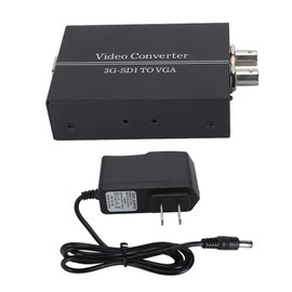 SDI to VGA Sound Converter Support 1080P SD HD 3G SDI to VGA Adapter with 3.5mm Output for VGA SDI Display 100‑240V US Plug