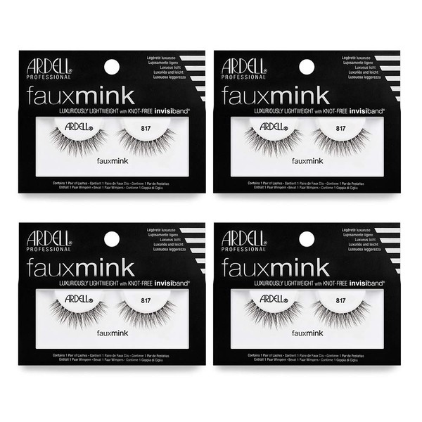 Ardell Faux Mink Lashes 817 Black, 4 Pack