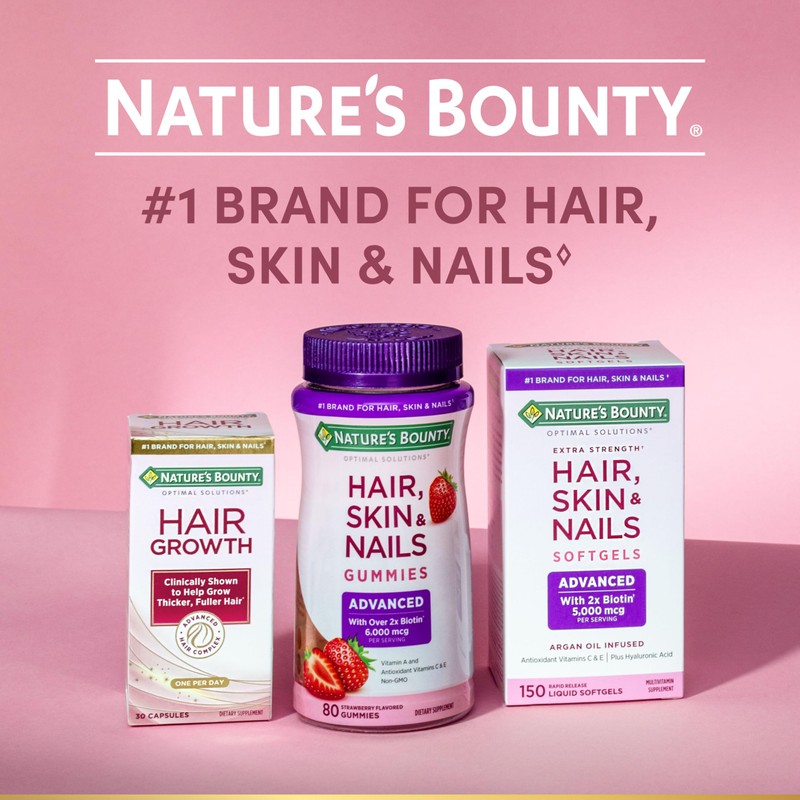 Nature's Bounty Vitamin C and Hyaluronic Acid Supplement, Supports Glowing