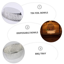 FUNOMOCYA 125Pcs Roasting Tinfoil Trays Disposable Baking Plates for Meal Prep for Oven Cooking Freezer Storage and BBQ Stackable Household Storage