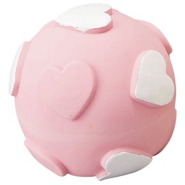 Latex Toy for Dogs, Cute Heart Pattern, Love Ball M, 1. Pink (4155), Latex Ball with Cute Heart Pattern, Long Run Toy of Pompolice