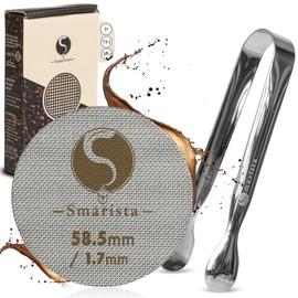 SMARISTA® Puck Screen 58.5 mm - With Barista Clamp for Easy Cleaning - Espresso Strainer for Portafilter - 1.7 mm Thick, 150 μm - Troubleshooting Guide
