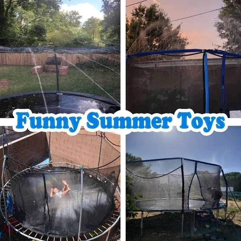 Trampoline Sprinkler 32.8ft Outdoor Trampoline Backyard Water Park Fun Summer