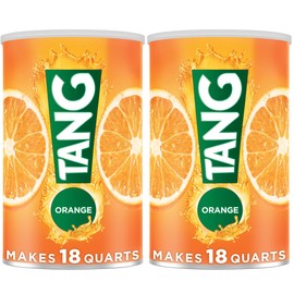 Tang Orange Naturally Flavored Powdered Soft Drink Mix, 2 ct Pack, 58.9 oz Canisters
