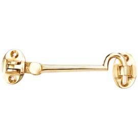 Merriway BH02549 Solid Brass Silent Cabin Door Hook and Eye Catch, 100mm (4 inch)