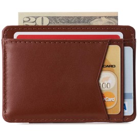Alpine Swiss Mens Oliver RFID Safe Minimalist Front Pocket Wallet Smooth Leather Comes in a Gift Box Tan
