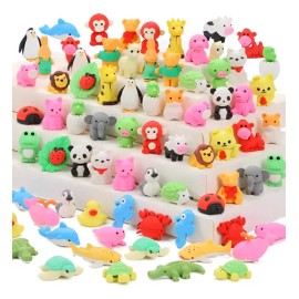 100 Gomas De Borrar De Animales, Material Escolar Para Niños                                                                                          