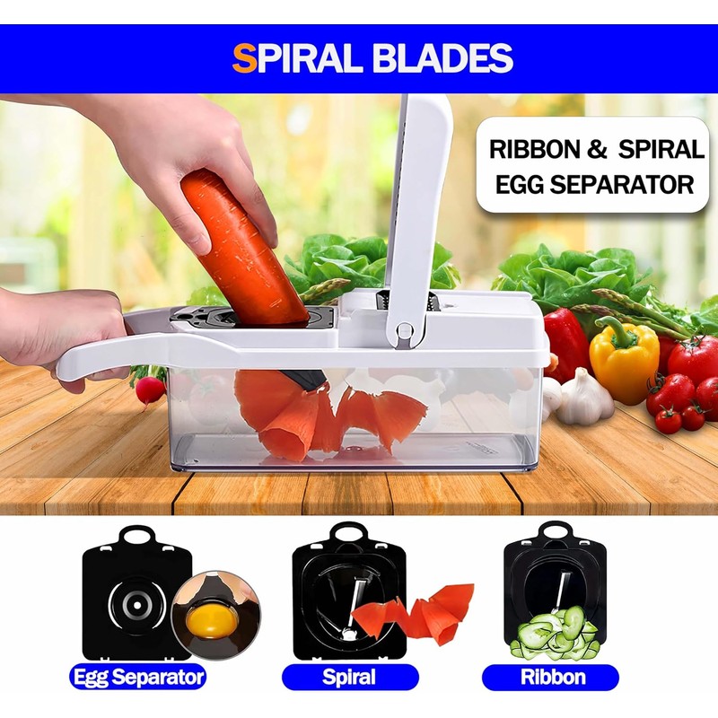 Picador de verduras multifuncional GVTECH 19 en 1 con cuchillas