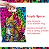 Falueqg 50 Pcs Rainbow Cheetah Leopard Goodie Candy Bags Party