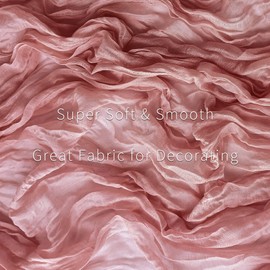 2 Pack Dusty Rose Cheesecloth Table Runners, 10Ft Gauze Table Runner Romantic Wedding Cheese Cloths Decor for Bridal Baby Shower Tea Party Centerpieces Mother's Day Dinner Decorations