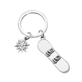 CENWA Snowboarder Gift 3D Snowboard and Snowflake Pendant Snowboarding Keychain Snowboarder Team Gift (Snowboarding Keychain)