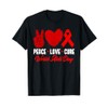 Peace Love Cure World HIV AIDS Day Awareness Red Ribbon