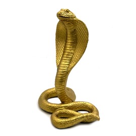 King Cobra Snake Statue Figurine Sculpture Animal Figure Collectible Gifts for Snake Lover Office Home Decor Desk Accessories Decoration Garden Yard Figurines Outdoor Decor (Gold)
