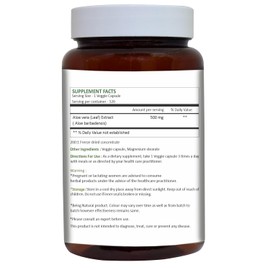 HERBAL HILLS Aloe Vera Capsules (Aloe barbadensis) | 120 Capsules (500 mg) | Pure Aloe Freeze Dried Powder Supplement, High Concentration, Supports Overall Well-Being