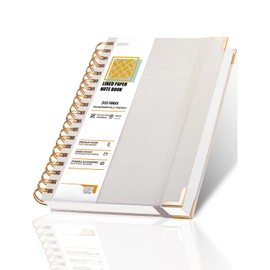 OWSC Lined Spiral Notebook with thick 110 GSM Papers, 300 Pages B5 Size College Ruled Notebook, Hardcover 7.1 x 10 Inches Journal for Women and Men, Notebooks for work, School, 1 Pack Grey