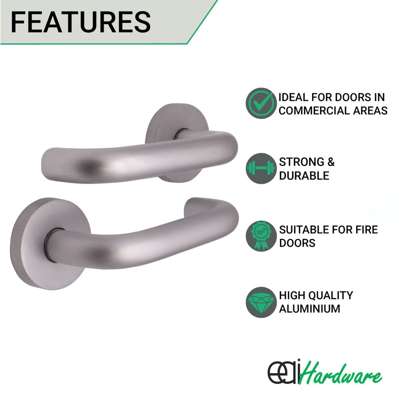 EAI Return to Door Lever on Rose | Aluminium |