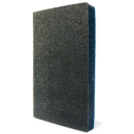 Soft Sanding Sponge Interface Pad for Hand Block Sanders, Ideal for Sanding Round Details and Curves, Size 125mm x 70mm, Tough Hook & Loop Interface, No Extractor Holes for Even Abrasion