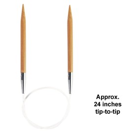 ChiaoGoo Knitting Needles Circular 24 inch (61cm) Bamboo Dark Patina Size US 7 (4.5mm) Bundle with 1 Sturdy Stitch Holder 2024-7