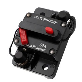 BEANPRECOY Circuit Breaker With Manual Reset 12V-48V DC Waterproof Audio Inline Fuse Holder Inverter for Car, Motor, Marine Boat, Solar Power