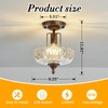 UOFUS Glass Ceiling Light Fixture Vintage Small Semi Flush Mount