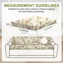 HANDONTIME 8Pcs Patio Cushion Covers Stretch Outdoor Couch Cover Replacement Cushions for Outdoor Furniture Waterproof Patio Furniture Cover for Pets Sofa Covers Washable (Boho Floral,Cover Only)