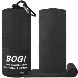 BOGI Microfibre Quick Dry Travel Towel - Soft, Lightweight & Super Absorbent for Beach, Sports, Gym, Yoga, Camping & Hiking