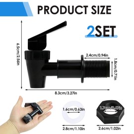 2er Set Abfüllhahn aus Kunststoff für Bierkübel und Getränkespender, Universeller Zapfhahn, Wasserspender Ersatzzapfen, Geeignet für Kalte Getränke, Bierfass, Trinkbrunnen, Glasflaschen, Kaffee, Saft,