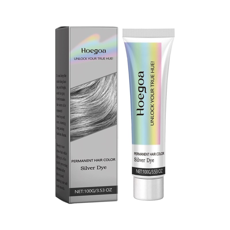 Xiulilydai Permanent Silver Hair Dye, 100g, Long-Lasting Grey Tone, Nourishing