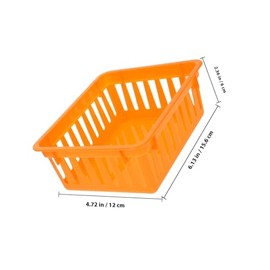 Cestas Organizadoras de Crayones y Portalápices de Plástico Pequeño, 6 Piezas Coloridas (rosa, Naranja, Amarillo, Verde, Azul), Apilables para Aula y Oficina, Organizador