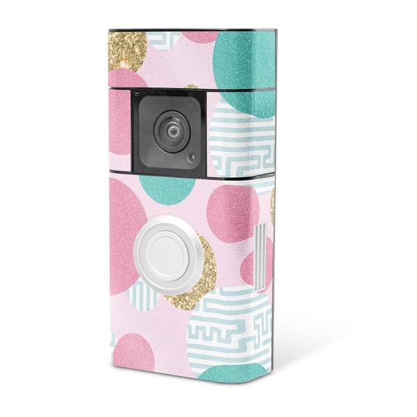 MightySkins Glossy Glitter Skin Compatible with Ring Video Doorbell Plus