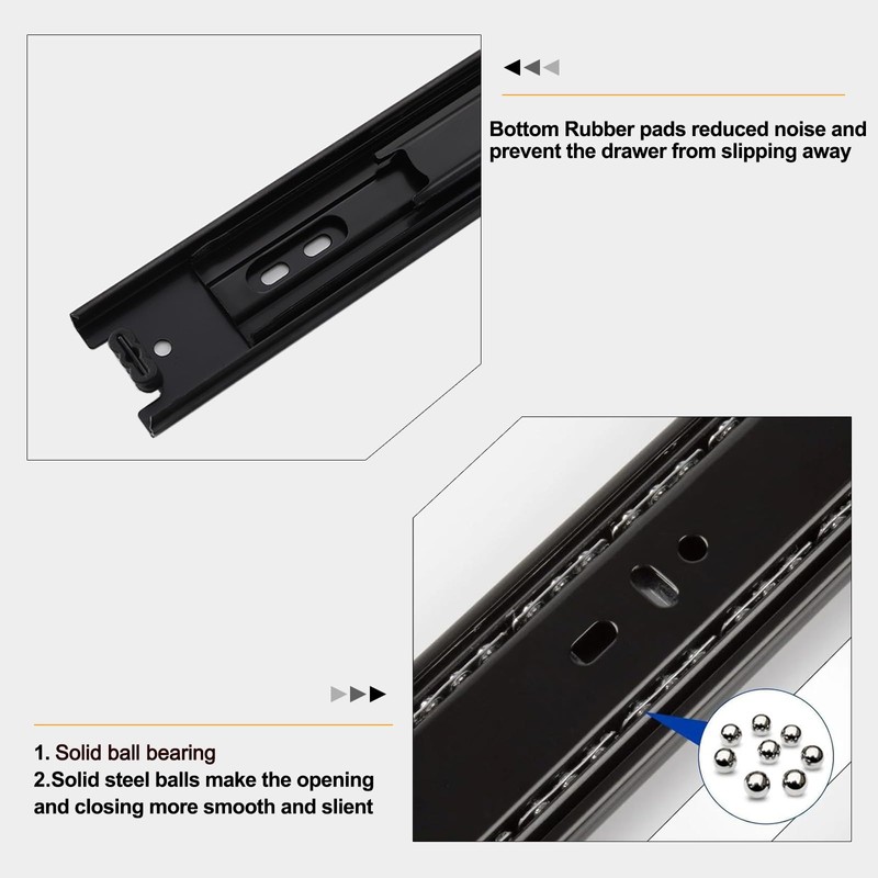 12 inch Drawer Slides 6 Pairs (12pcs) Full Extension Ball