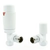 Hot Flow All-White Estuary Angled TRV Thermostatic Radiator Valve (Pair)
