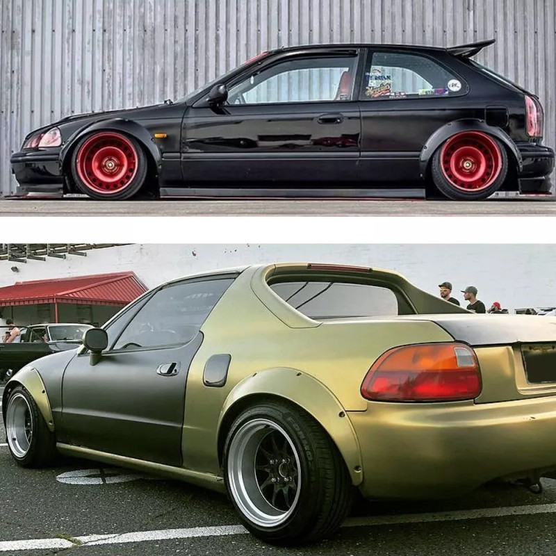 GOODFITMENT For Honda Civic 3.5" Wheel Arches Fender Flares Extra