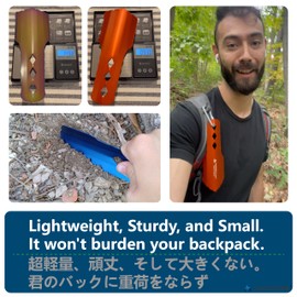 Ultralight Backpacking Trowel Aluminum Shovel Small Potty Multitool with Longer Handle Design Essential for Hiking, Camping and Survival Bags (Orange 1 Pack)