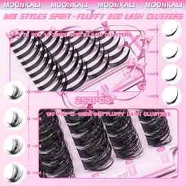 Lash Clusters with Spikes Eyelash Clusters 80D Volume Fluffy Individual Lashes 12-20mm Manga Cluster Eyelash Extensions Spiky Mix D Curl Gorgeous False Eyelashes Extension By MOONKALI