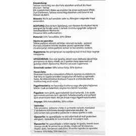 Makotex GmbH Face Tattoo Cat Predatory Cat Beetle Glitter Stones Face Appliqué Skin Sticker Glamour (Cat Silver)