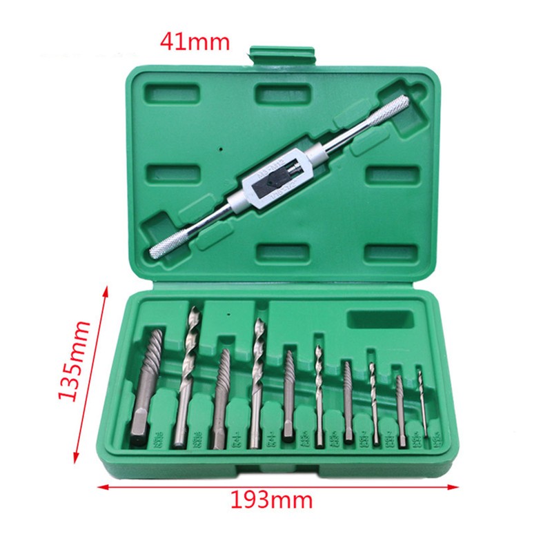 11Pcs Damaged Screw Extractor Set Broken Remover Kit Removal Tool