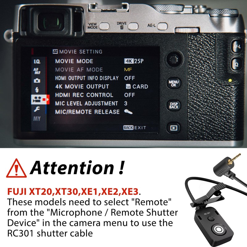 RS-60E3/RR100 for Canon/Fuji Remote Camera Cable Small Shutter Release Remote