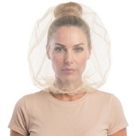 Oversized Makeup Protector Hood, Guards Hair & Makeup While Dressing, Nylon Chiffon, Reusable, Zip Closure, Machine Washable, Beige, 1Pack