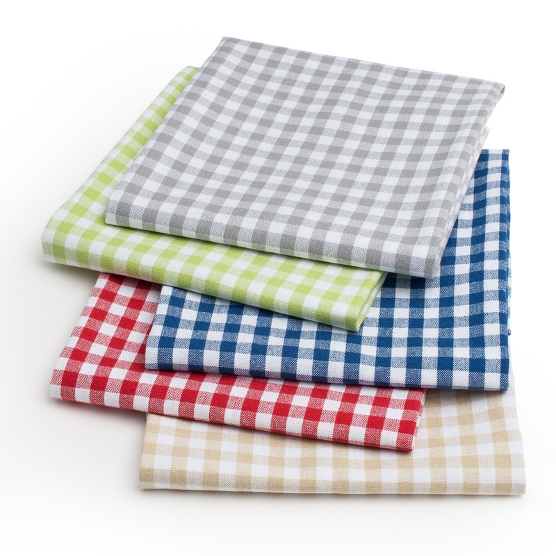 FILU Tea Towels (100% Cotton, Pack of 8, Light Green/White