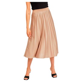 Vila Female Midi Skirt, Pleated, Sandshell